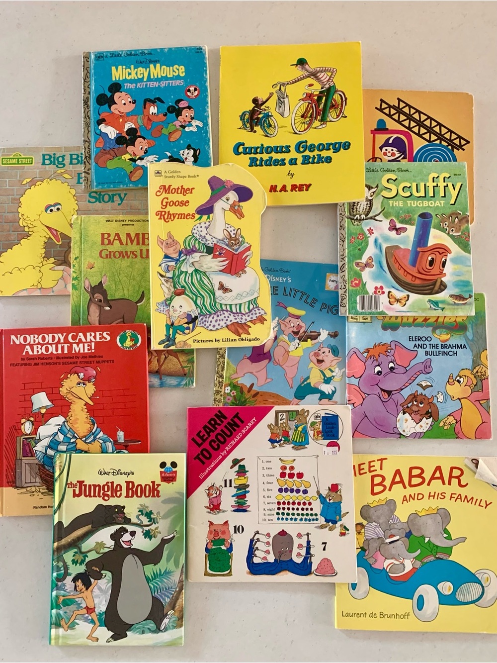 Vintage Children’s Book Lot (14) - Sesame Street, Disney, Curious George & more